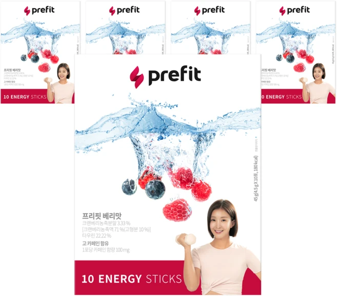 프리핏 이시영의 에너지워터 prefit 베리맛, 45g, 5박스 - 쿠팡