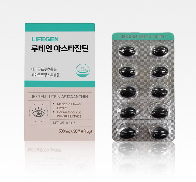 라이프젠 눈건강 루테인(20mg) 아스타잔틴(12mg) 500mg, 1개, 30정