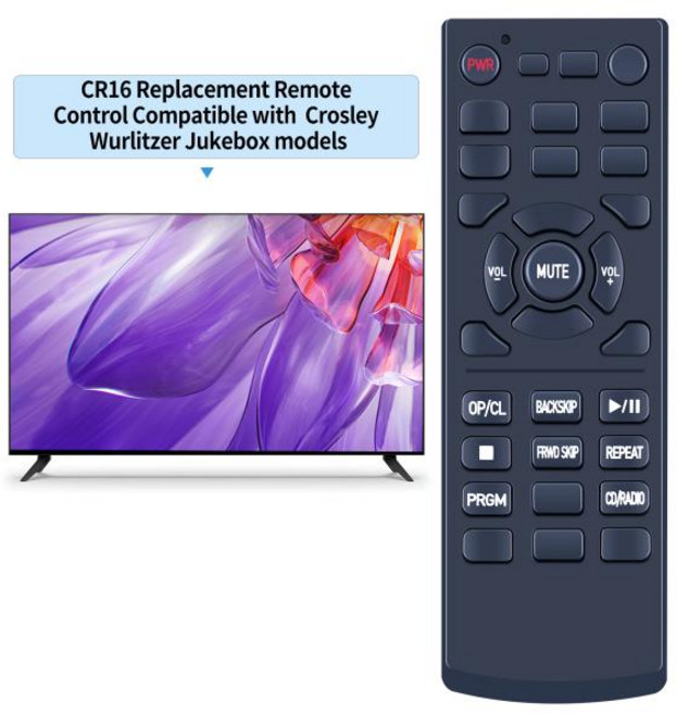 Crosley Wurlitzer CR16 WR18 CR1702A 주크박스 CD 플레이어용 리모컨 교체