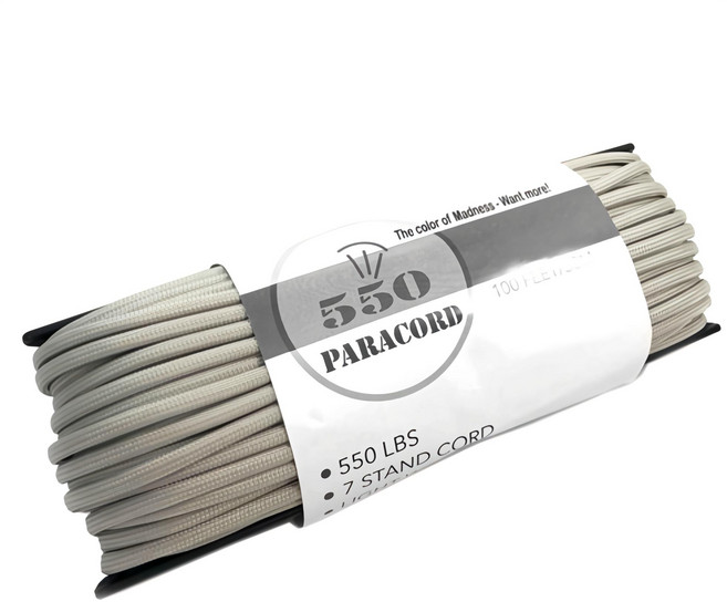 550 LBS 7芯傘繩, 亮灰色, 1個