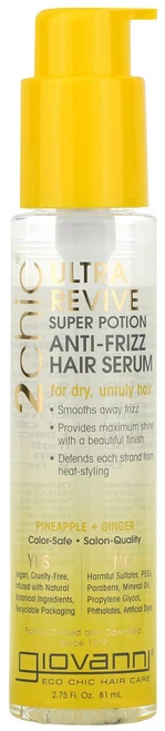 Giovanni 울트라-리바이브 슈퍼 포션 부스스함 방지 헤어 세럼 파인애플 + 진저 81ml(2.75fl oz), 1개, 81ml - 쿠팡