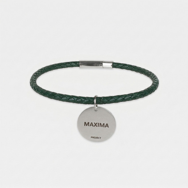 MX PET 가죽 매듭 목걸이 인식표 329X NAVY 네이비 깊은 양면 각인, 1개, 버튼라운드바-실버