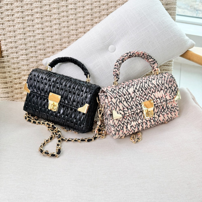 도두리 diy 네트공예 뜨개질 망스티치 코바늘 가방 만들기 뜨기 패키지 - 브릭토트백, 브릭 블랙골드, 1개