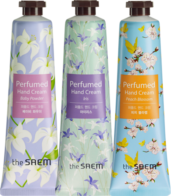 [더샘] 1+1 한개더! 풍부한 향기 퍼퓸드 핸드 2개 5 000원 13종 Select 2 of 13 Perfumed Hands, 크림 -아이리스-, 크림 -베이비 파우더-