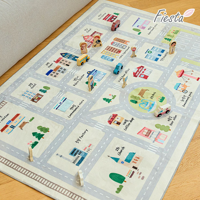 피에스타 키즈룸 러그 자동차 도로