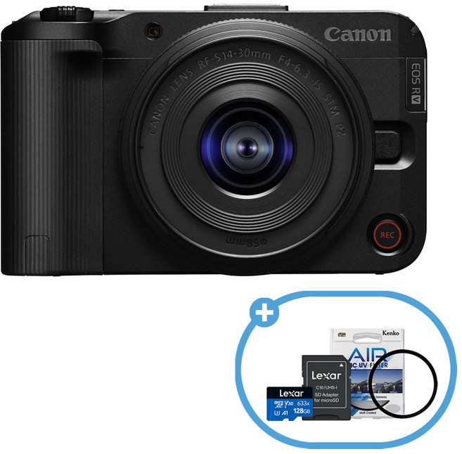 캐논코리아 정품 EOS R50 V 14-30 KIT 블랙 + 128GB + 겐코 Air MC UV 58mm / 크리에이터 스트리밍 브이로그 카메라
