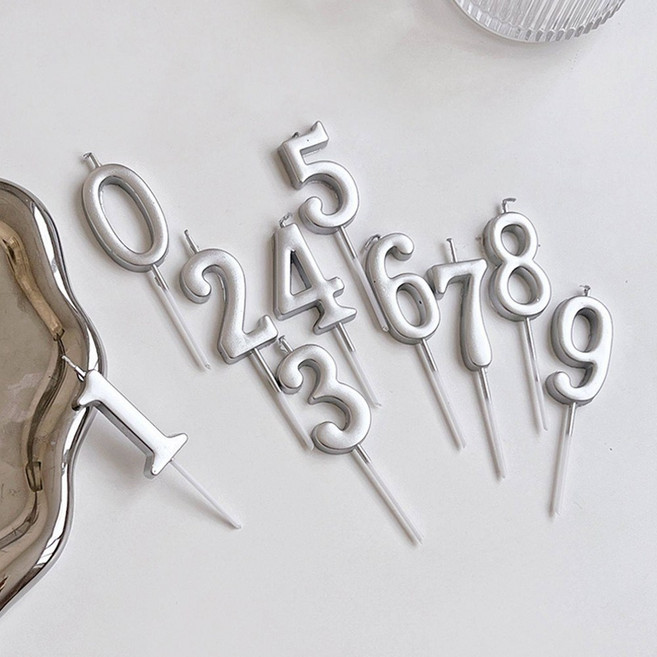 기억의소품 실버 숫자초 올넘버 세트, 1개, 30g, 숫자0~9