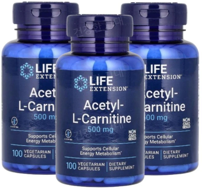 라이프익스텐션 아세틸 L 카르니틴 500mg 베지캡슐 100정, 3개 - 쿠팡