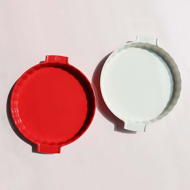 푸조 아폴리아 북유럽 모던 브런치 통닭구이 통삼겹살 베이킹 내열 오븐 그릇, 4.아폴리아 타르트 접시, 레드 30.6cm, 1개