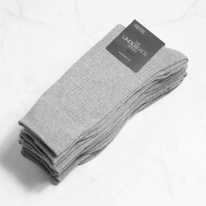 [국산] 언더페이스 프리미엄 남성 신사 골지 양말 5족 세트 이중밴드 장목 흘러내림 방지 [7컬러]
