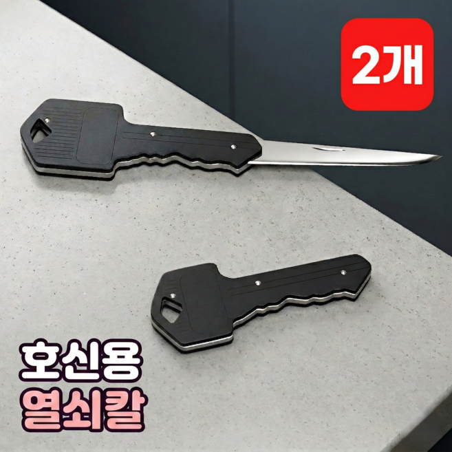 로니베이 열쇠 칼 휴대용 접이식 미니 나이프 택배 캠핑 낚시 등산 호신용품, 2개, 블랙