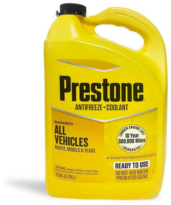 油工廠 PRESTONE AF2100 50% 全合成長效型冷卻液 3.78L 全車系適用長效型水箱精 即開即用 防鏽防腐蝕 保護引擎十年, 1個