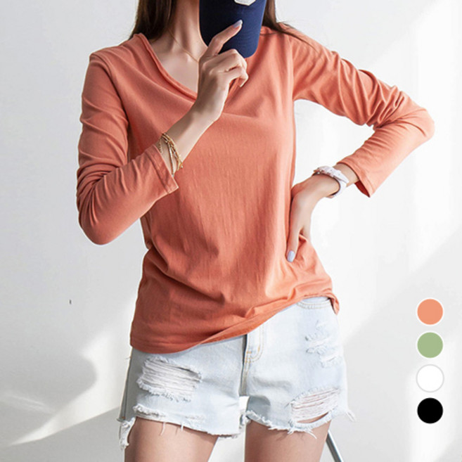 [나크21] (55~100) 데키네크 브이넥 티셔츠 KO11-T-12