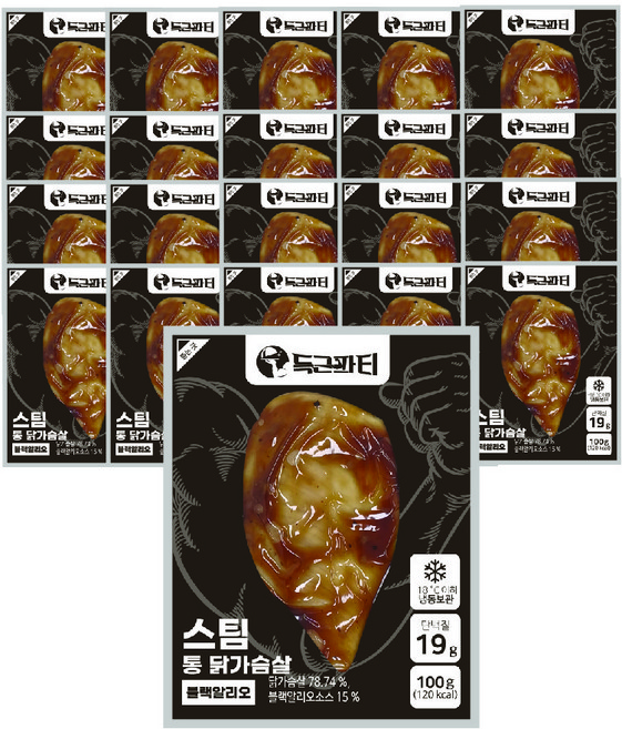 득근파티 통 닭가슴살 블랙알리오, 30개, 100g