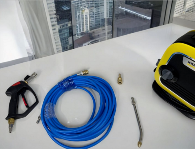 에어컨 고압 카쳐 K 미니 세척건 직수잭 일체 세트, 블루호스 15m