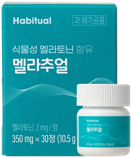 와이즐리 식물성 멜라토닌 2mg 함유 멜라추얼, 1개, 30정 - 쿠팡