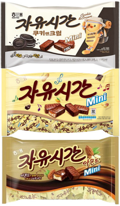 <꾼들> 자유시간 대용량 세가지 맛 모음 오리지널+쿠키앤크림+아몬드