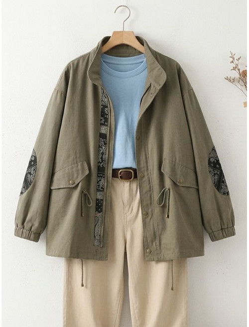 넬리 보웬 유니크 패치 야상 점퍼_ND1JK008