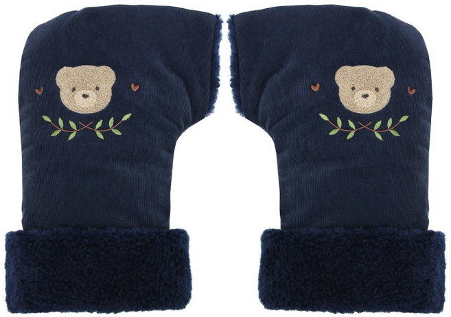 쿵스쿵스 킥보드장갑 유아 어린이 핸드워머 자전거 핸들커버 3중보온 트라이크 장갑, [네이비] 나의테디베어, 1개