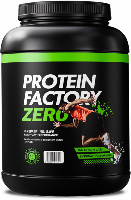 살코치 프로틴팩토리 ZERO 1kg 초코맛 당제로 락토프리 단백질보충제, 1개