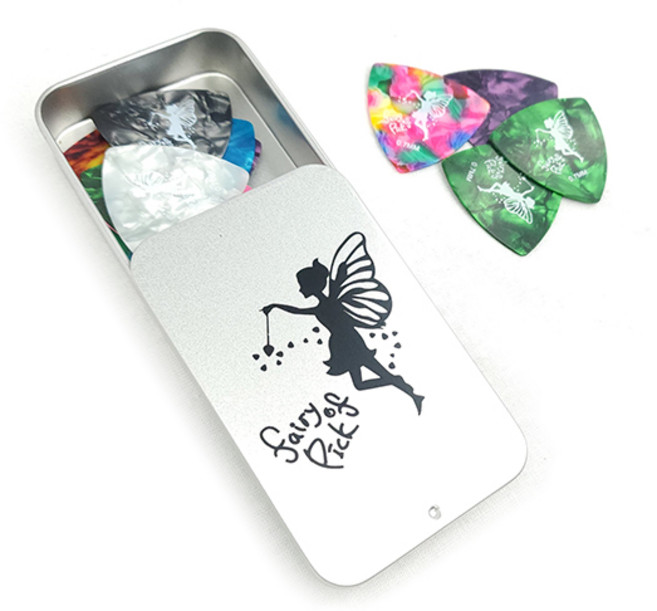 슈페라 기타 피크 0.5mm 100개 알루미늄 케이스 포함 통기타 우쿨렐레, 0.5mm-20개 0.7mm-10개, 1세트