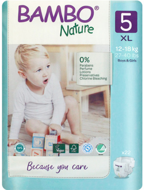 밤보네이처 밤보그린 기저귀 밴드형 5단계 특대형 공용 22매