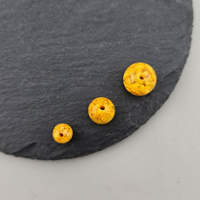 비즈톡 [JS-1-07]경면주사 웅황주사 라운드볼 6/8/10mm 부의상징 금전운 1개