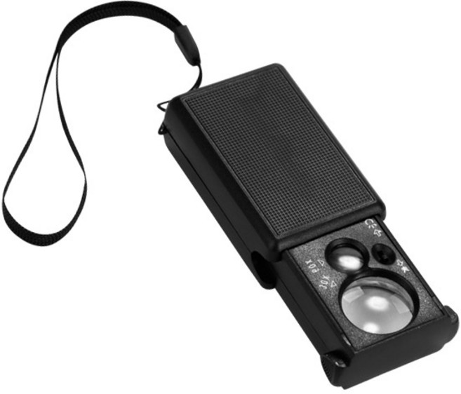 고배율 루페 30X-60X / 확대경 돋보기 현미경 루페 LOUPE LED 휴대용루페 자연학습 과학학습 과학준비물 곤충관찰 작업용확대경 휴대용확대경 조명확대경 실버용품, 1개, 블랙