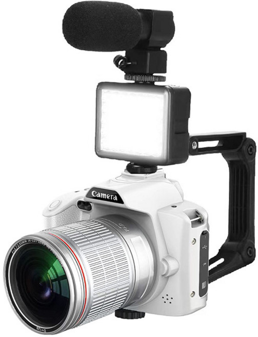 Camera 4K 6400萬像素 120°廣角 3吋IPS螢幕 Wi-Fi 連接手機 IR-CUT 夜視攝影, 白色+四件套【不含記憶卡】