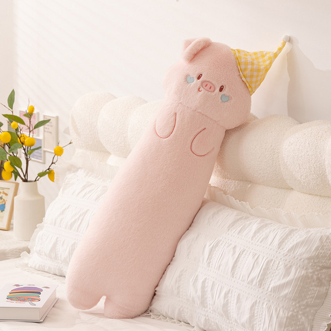 부드러운 애니멀 롱쿠션 선물용 바디필로우, 핑크 돼지