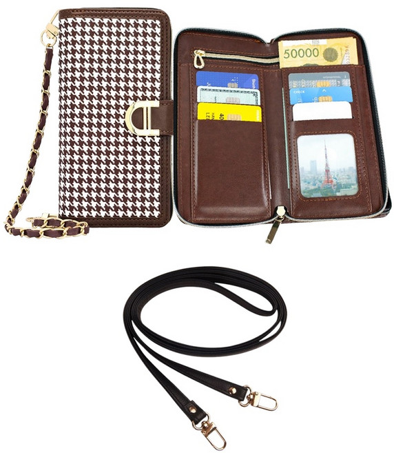 갤럭시A31 케이스 SM-A315 가죽 하라인모 스몰 패턴 (지퍼) (손목 스트랩 + 심플롱 목걸이 줄 세트) 카드 지폐 수납 양면 더블 자석 지갑