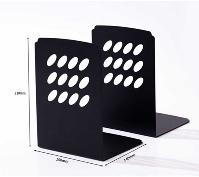 고루담 인테리어 소품 책 지지대 L형 철제 북앤드 2p, 블랙