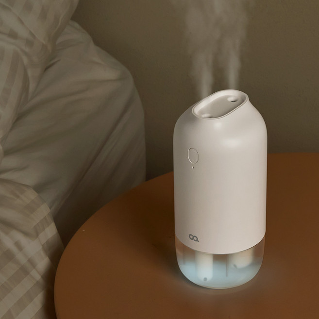 오아 듀얼미스트 미니 휴대용 초음파 탁상용 무선 가습기, 화이트, OA-HM048