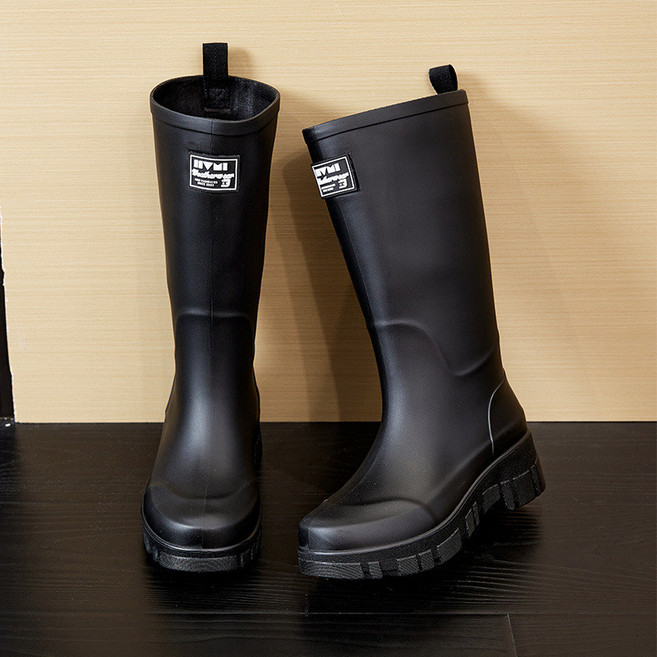 IYMI 女款高筒防水雨靴，防滑厚底膠鞋