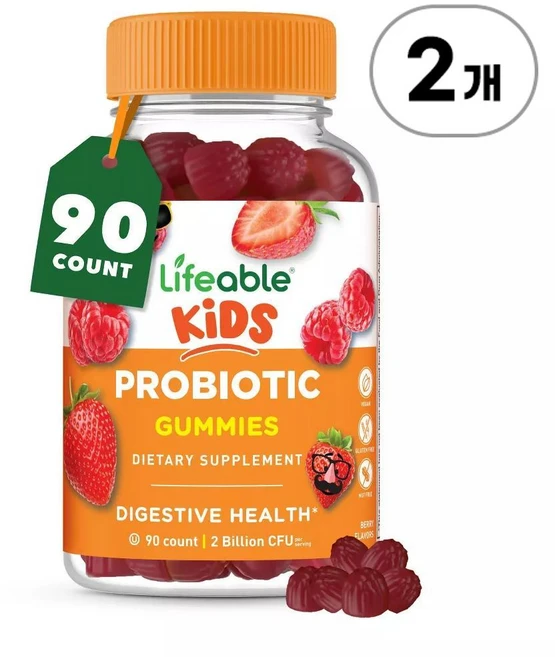 라이퍼블 키즈 프로바이오틱스 구미 2빌리언 Lifeable Probiotic - 2 Billoin CFU - Kids 90정 - 쿠팡