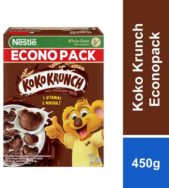 네슬레 통곡물 홀그레인 코코크런치 시리얼 Nestle Koko krunch 170g x 2팩, 1개, 450g