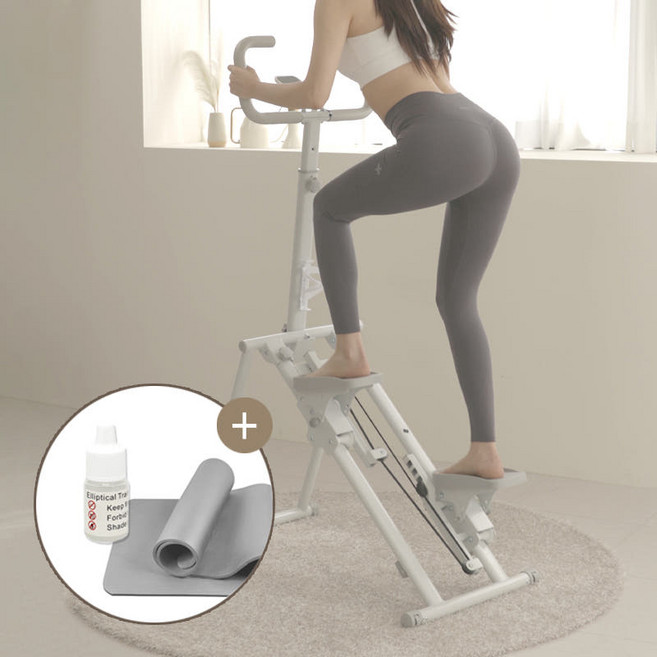 티에스 가정용 강도조절 천국의계단 유산소 하체운동 홈트 스텝클라이머 기구, 화이트