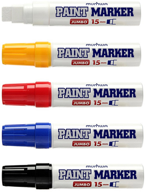 문화 점보 페인트마카 15mm 굵은 닙, 하양