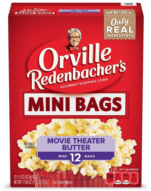 Orville Redenbacher’s 전자레인지용 미니 팝콘 (영화관 버터맛), 510g, 1개
