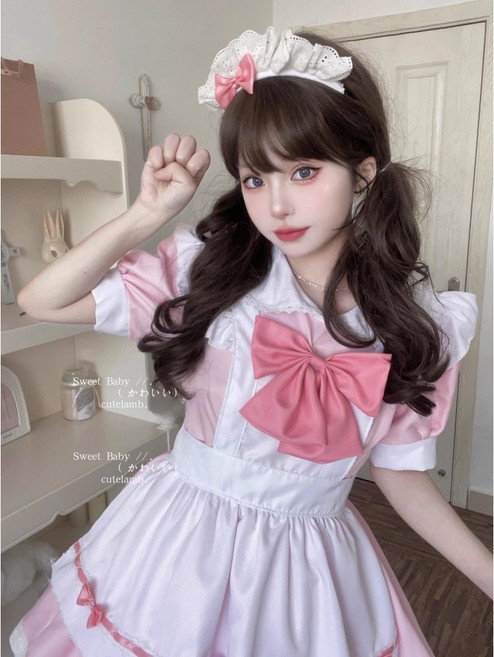 日系少女LOLITA洛麗塔 軟妹女僕裝, 1個, 甜系愛戀8227女僕-XL