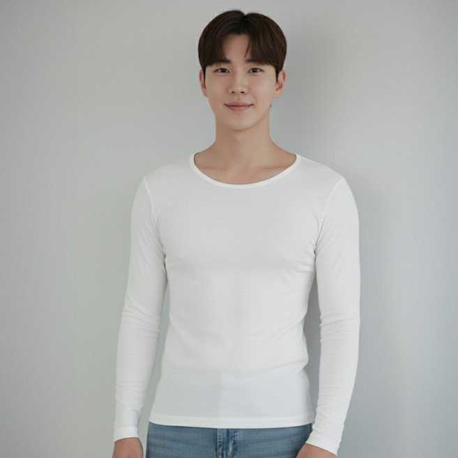 남성 발열내의 모달 보온 상의 내복 히트앤웜 이너웨어 화이트 블랙 내복 겨울 기본 부드러운 감촉 직장인 슬림핏