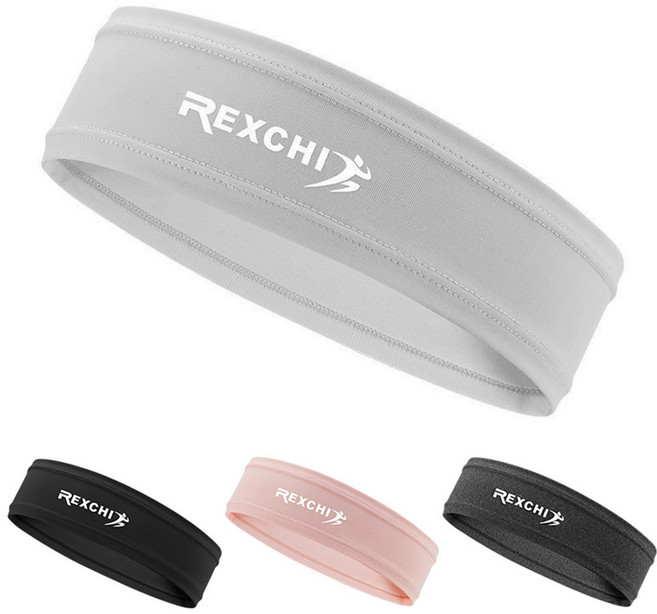 REXCHI 涼感冰絲髮帶 居家休閒運動頭巾 柔軟透氣, 粉色X2, 1個