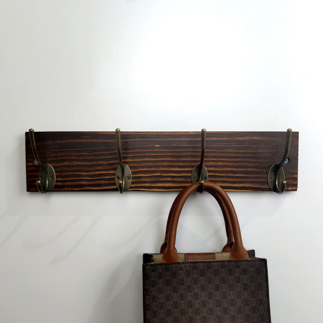 클라우드 원목 엔틱 벽걸이 후크 빈티지, 1개, 빈티지4구