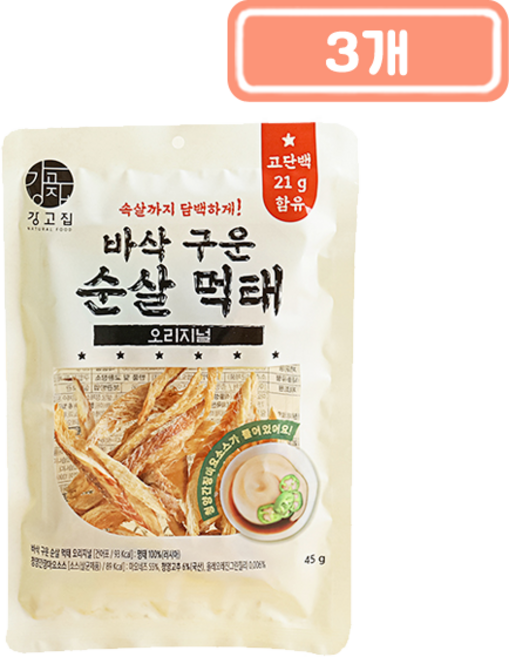 강고집 바삭 구운 순살 먹태 오리지널, 45g, 3개