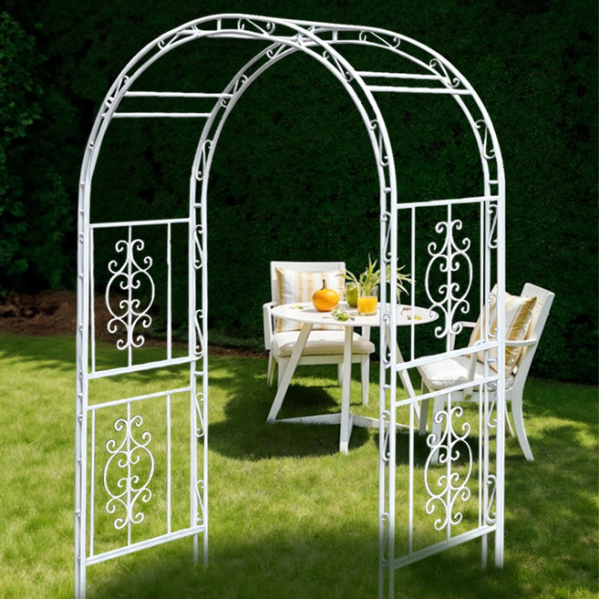 HK sell 럭셔리 정원 철재 가든아치 넝쿨 대문 식물 지지대 펜스, 블랙