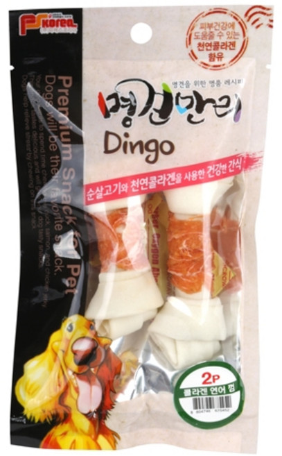 와와펫 명견만리 연어 딩고껌 2p 10개 (와와펫 단독구성 간식포함)강아지껌 애견 덴탈껌, 20개, 연어딩고2p