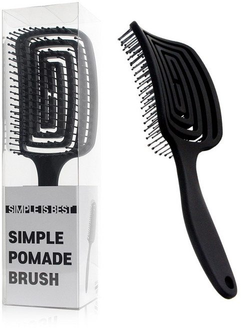 포마드 스타일링 헤어브러시 심플포마드빗 대형, 블랙 대형, 1개