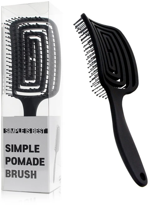 포마드 스타일링 헤어브러시 심플포마드빗 대형, 블랙 대형, 1개 - 쿠팡