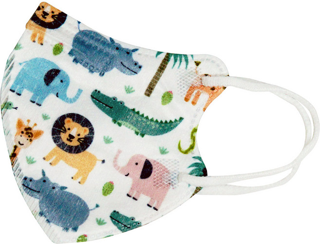 마미몰 프리미엄 새부리형 유아 아동 마스크 30+1매 50+1매 초소형 소형 어린이 아기, 3개, 사파리월드, 소형, 10개입