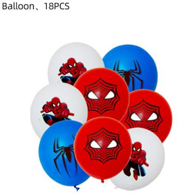 스파이더 맨과 그의 놀라운 친구 생일 장식 식기 키트 접시 컵 식탁보 배경 풍선 어린이 파티 용품, 기타, 28)18pcs Latex Balloons